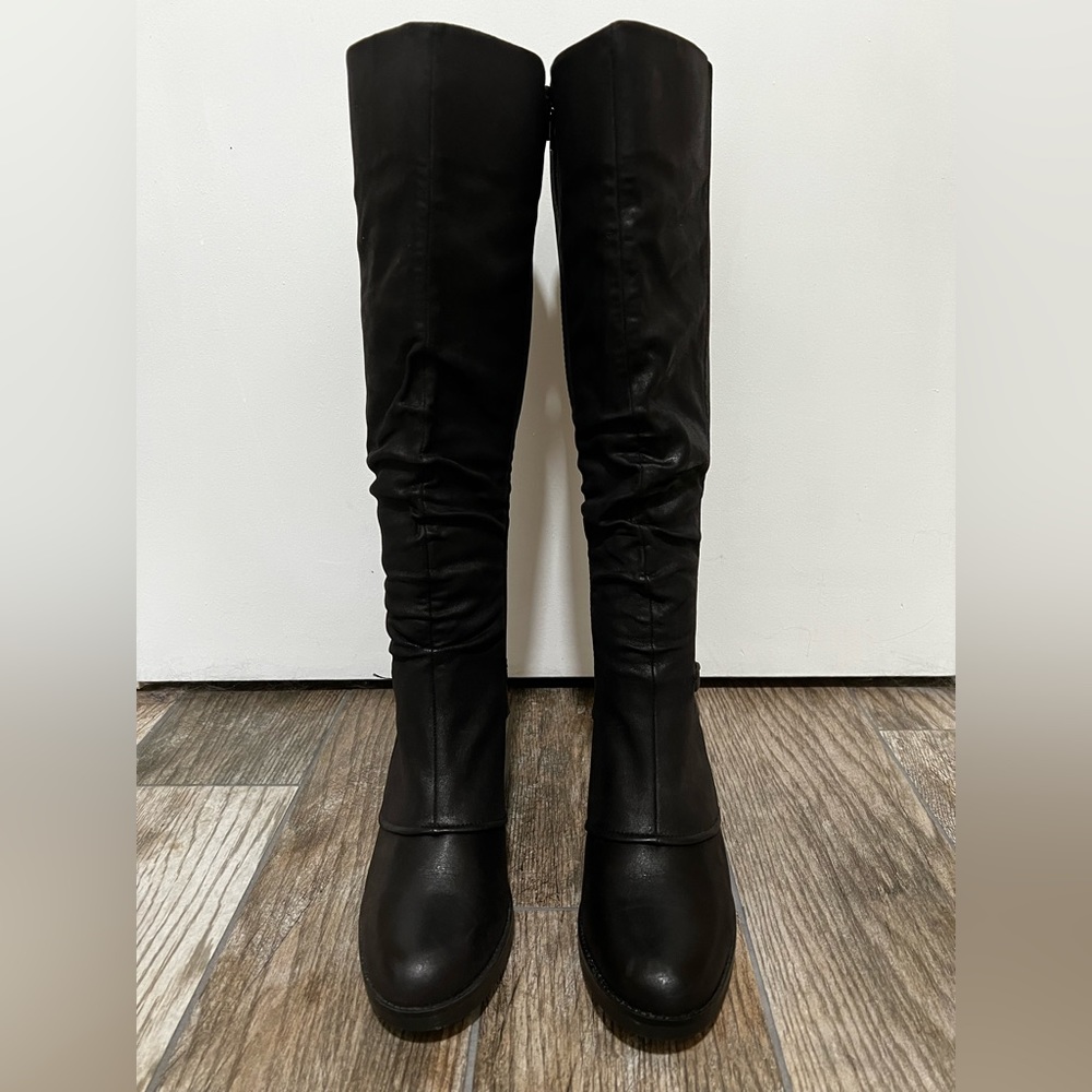 BareTraps Gibben black women’s knee high boots, size 9.5